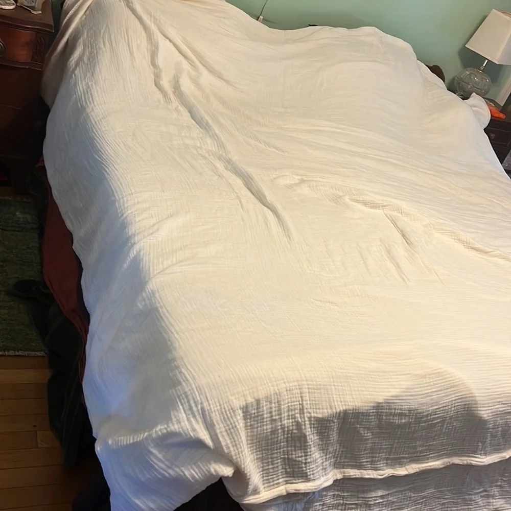 New Anthropologie Amber Lewis Gretchen Gauze Duvet Cover Ivory King